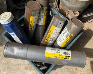 collection of ESAB Atom Arc 7018 low-hydrogen carbon steel stick welding electrodes