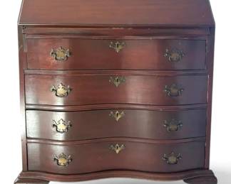 Vintage Wooden Claw Foot Secretary Desk w Key