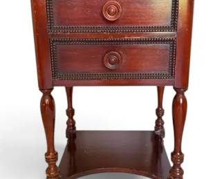 Vintage Wooden Nightstand w Spindle Legs
