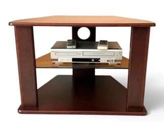 Wooden Media Table Sylvania VCR DVD Player