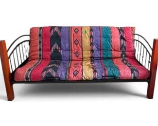 Wooden Metal Daybed w Colorful Cushion