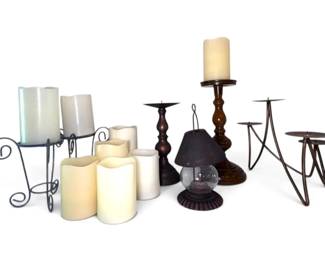 LED Battery Candles, Pillar Candle Holders More