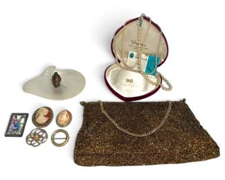 Capiz Bronze Penguin Dish, France Limoge, Pearls More