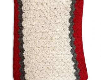 Scarlet Gray Crocheted Blanket