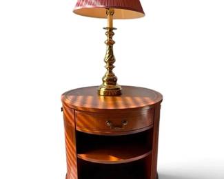Round Table w Shelving One Drawer