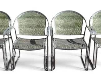 Four Metal Outdoor Chairs