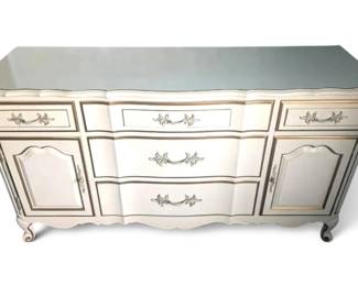 Thomasville French Provincial White Gold Buffet Cabinet