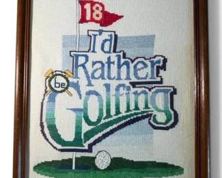 Needlepoint Golf Art