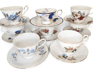 8 Floral Bone China Teacups Saucer Sets Duchess, Hoya, Royal Grafton More