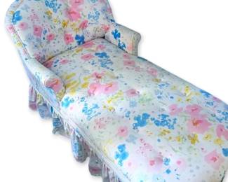 Chaise Lounge Chair in WatercolorStyle Floral Print