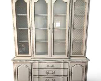 Thomasville French Provincial White Gold China Cabinet