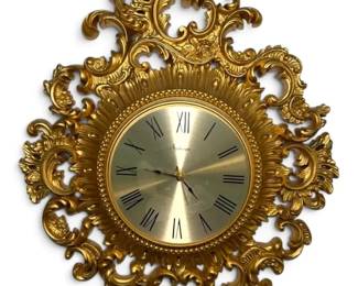 Vintage Arabesque Burwood Hollywood Regency Wall Clock