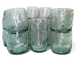 Anchor Hocking Sea Green Leaf Glasses