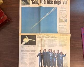 news paper article, Challenger accident, Nolan Ryan's 300. please ask to see these