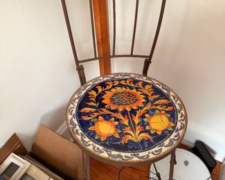 Italien style hand painted ceramic bar stool
