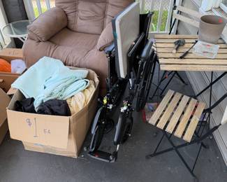 Wheelchair. Bistro set, recliner