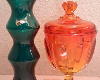 Vintage Blenko glass and amberina