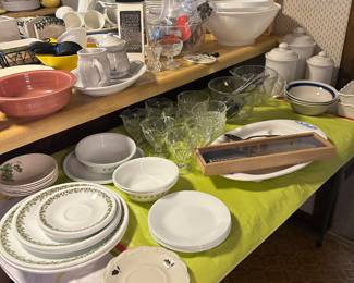 corelle ware dishes and bowls