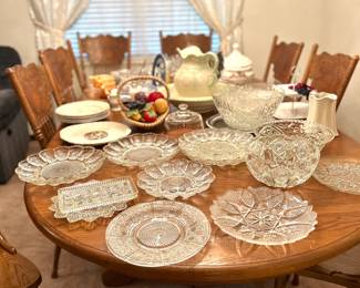lots of glass platters