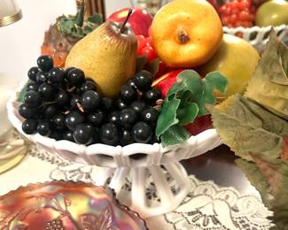Milk glass pedestal bowl