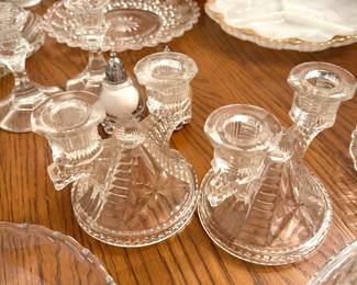 Art Deco glass candlesticks