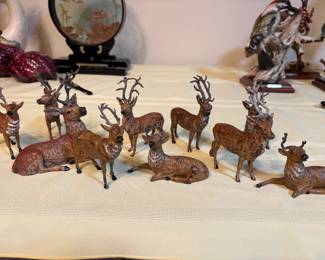 Antique German Cold-painted Putz Village Deer 