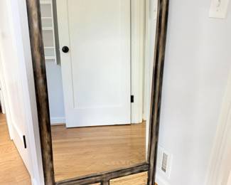 33 HeavyRusticWoodenWallMirrorwBambooAccent