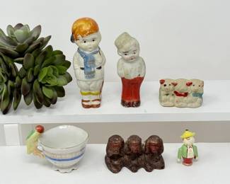 97 JapanMiniatureFigurinesNoveltyPorcelainLotBisqueBoysMore
