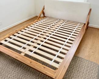 14 MidCenturyModernCB2DrommenAcaciaWoodenQueenSizeBedFrame