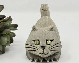 72 VintageArtesaniaRinconadaGrayCatFigurine