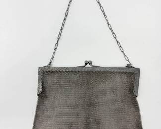 3 AntiqueGermanSilverSolderedMeshEveningPurse