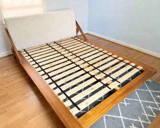 15 MidCenturyModernCB2DrommenAcaciaWoodenQueenSizeBedFrame
