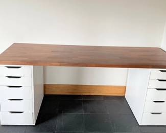 61 IkeaKarlbyWalnutVeneerCountertopwAlexDrawerUnits