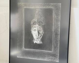 17 FramedCharcoalDrawingSignedbyArtist
