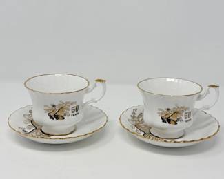 99 VintageRoyalAlbert5othAnniversaryBoneChinaTeaCupSaucers