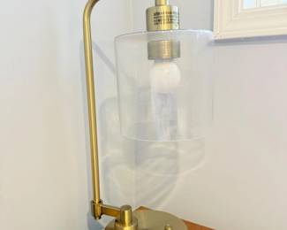 38 GoldFinishIndustrialTableLampwGlassShade
