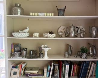 Pewter collection, home décor, books & vintage accents