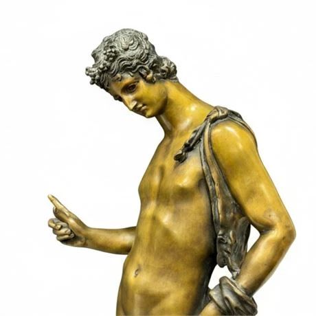 1905 Sabatine de Angelis & Fils Narcissus Bronze Statue