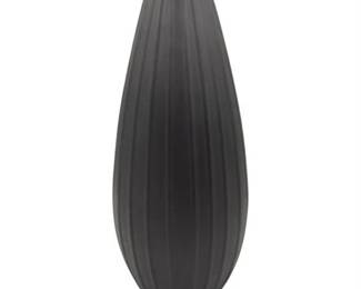 Lenox Bisque Black Ribbed Vase