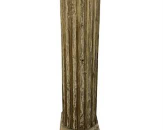 19th C. Carved Wood Column Pedestal, in the Style of Louis XVI