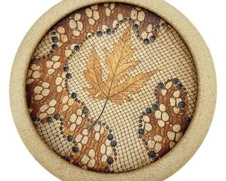 Don McWhorter Snakeskin Maple Leaf Pottery Bowl