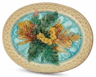 19th C English Majolica Platter