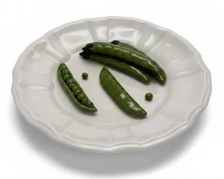 Este Ceramiche Trompe l'Oeil Bean Plate, Italian Majolica, 1960s-1970s