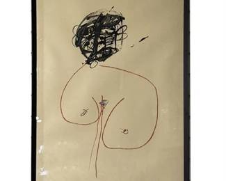 Antonio Saura (Spanish, 1930–1998)“Se había vestido con un traje rojo...”