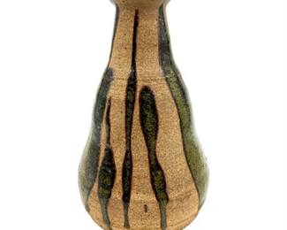 Studio Pottery Stoneware Vase, Drip Glaze, Signed "Yagoda"