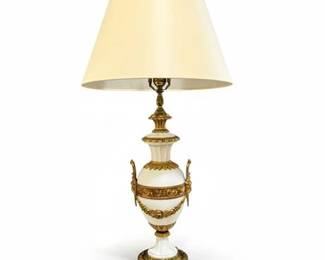 Neoclassical Style Bisque Urn Lamp with Gilt Ormolu Trim