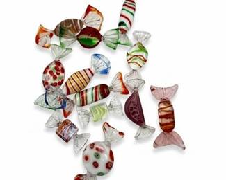 Murano Art Glass Candies Twelve (12) Pieces