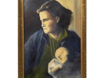 Gregory Fuss, Untitled, Oil on Canvas, Mother and Child Portrait