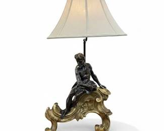 French 19th Century Bronze Chenet Lamp