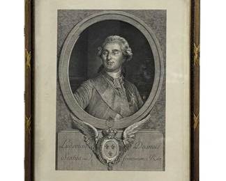 Lot 004 Antique Louis XVI (1754–1793) Steel Etching Print